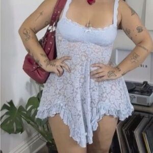 Beginning Boutique All Mine Blue Lace Mini Dress - ONLY WORN ONCE